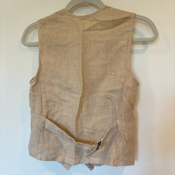 NWOT MATE the Label Organic Linen Vest Color Natural Size xs - Picture 7 of 8